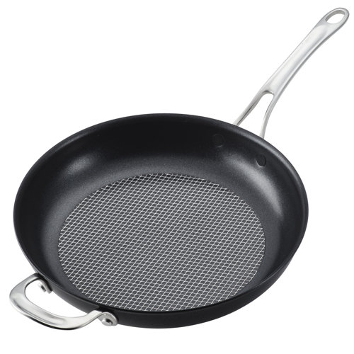 Anolon X Hybrid Cookware Nonstick Frying Pan with Helper Handle, 12